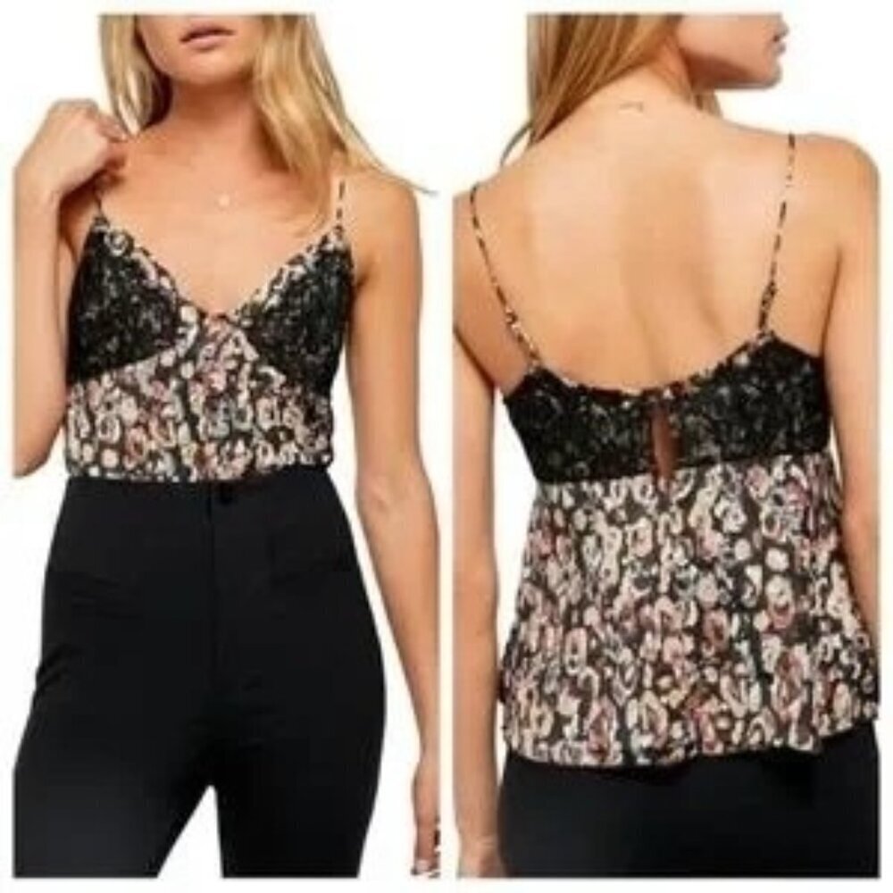 Free People Little Dream Black Lace Camisole